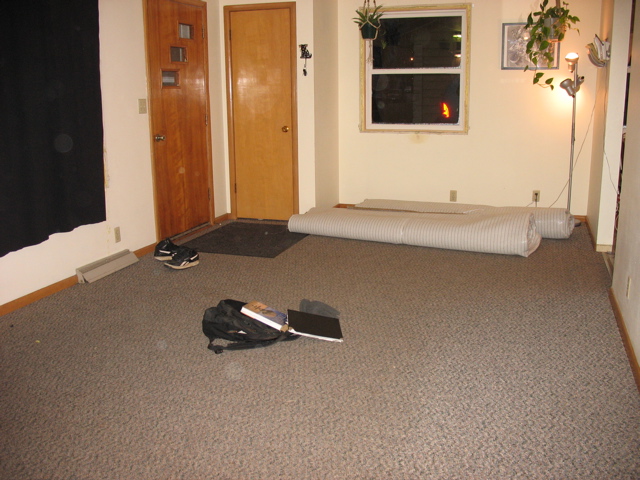 Chris's dad gave us new carpet
